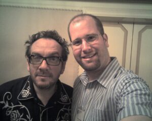 Elvis Costello and Rabbi Jason Miller