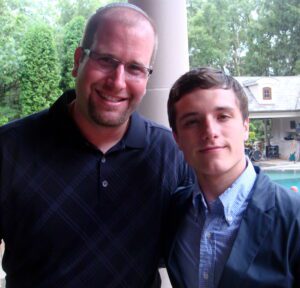 Josh Hutcherson and Rabbi Jason Miller