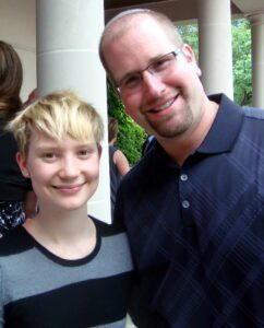 Mia Wasikowska and Rabbi Jason Miller