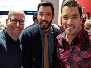 Drew and Jonathan Scott with Rabbi Jason Miller