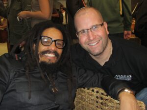 Rohan Marley and Rabbi Jason Miller