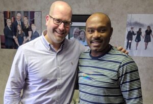 Tim Hardaway and Rabbi Jason Miller