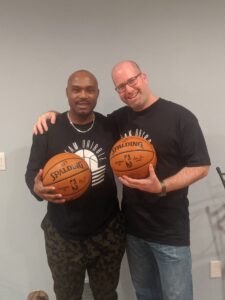 Tim Hardaway and Rabbi Jason Miller