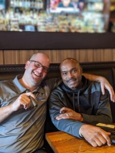 Tim Hardaway and Rabbi Jason Miller
