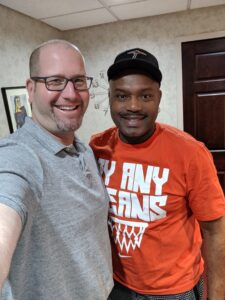 Tim Hardaway and Rabbi Jason Miller