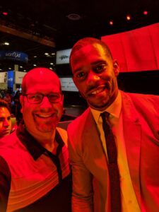 Victor Cruz and Rabbi Jason Miller